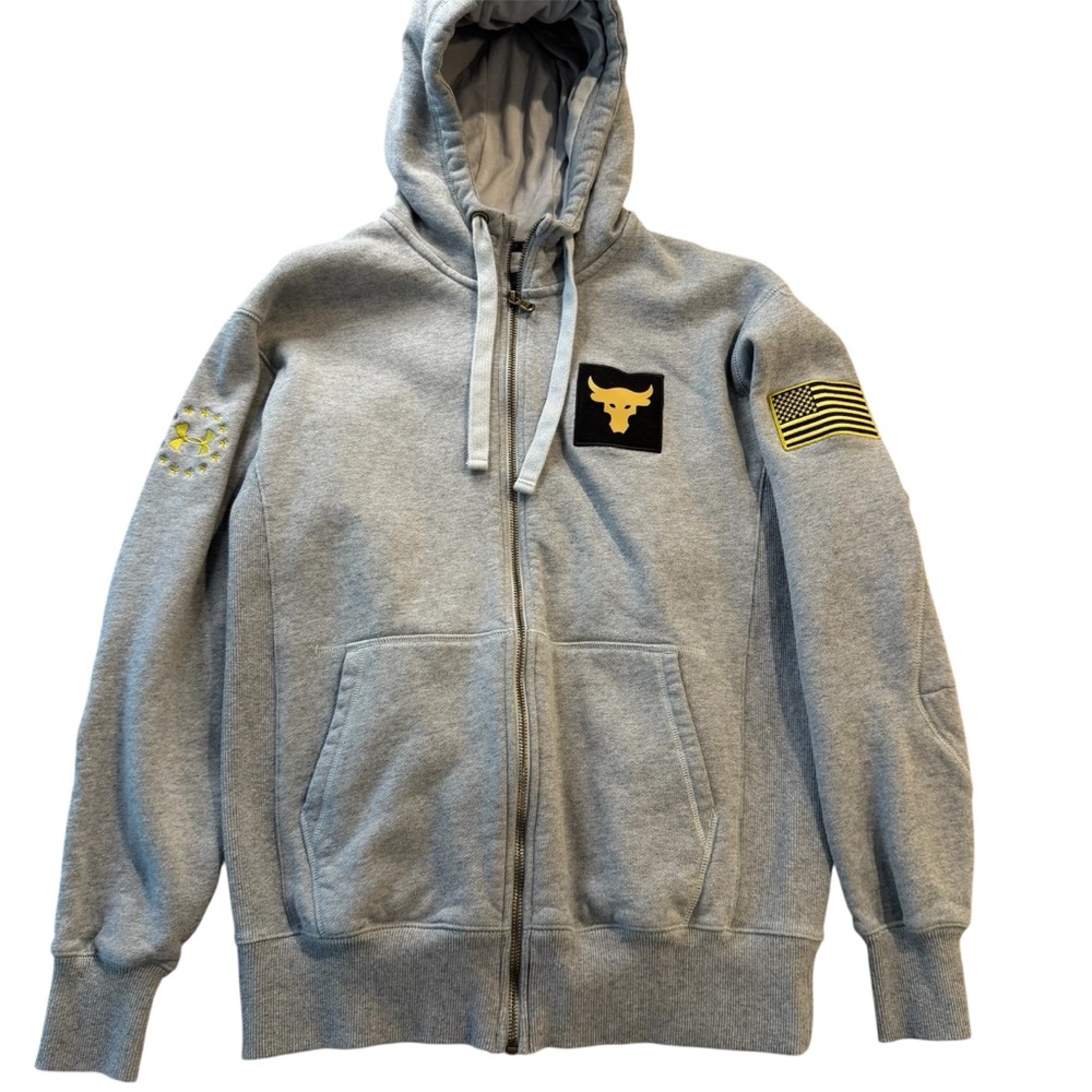 Under Armour X Project Rock USA Flag Full Zip Hoodie Men's Small